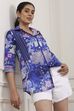 Blue Cotton Floral Printed Shirt image number 0