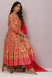 Teal Cotton Anarkali Kurta Churidar Suit Set image number 0