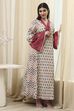 Off White Cotton A Line Fusion Wear image number 4