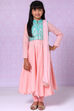 Pink Cotton Anarkali Suit image number 0
