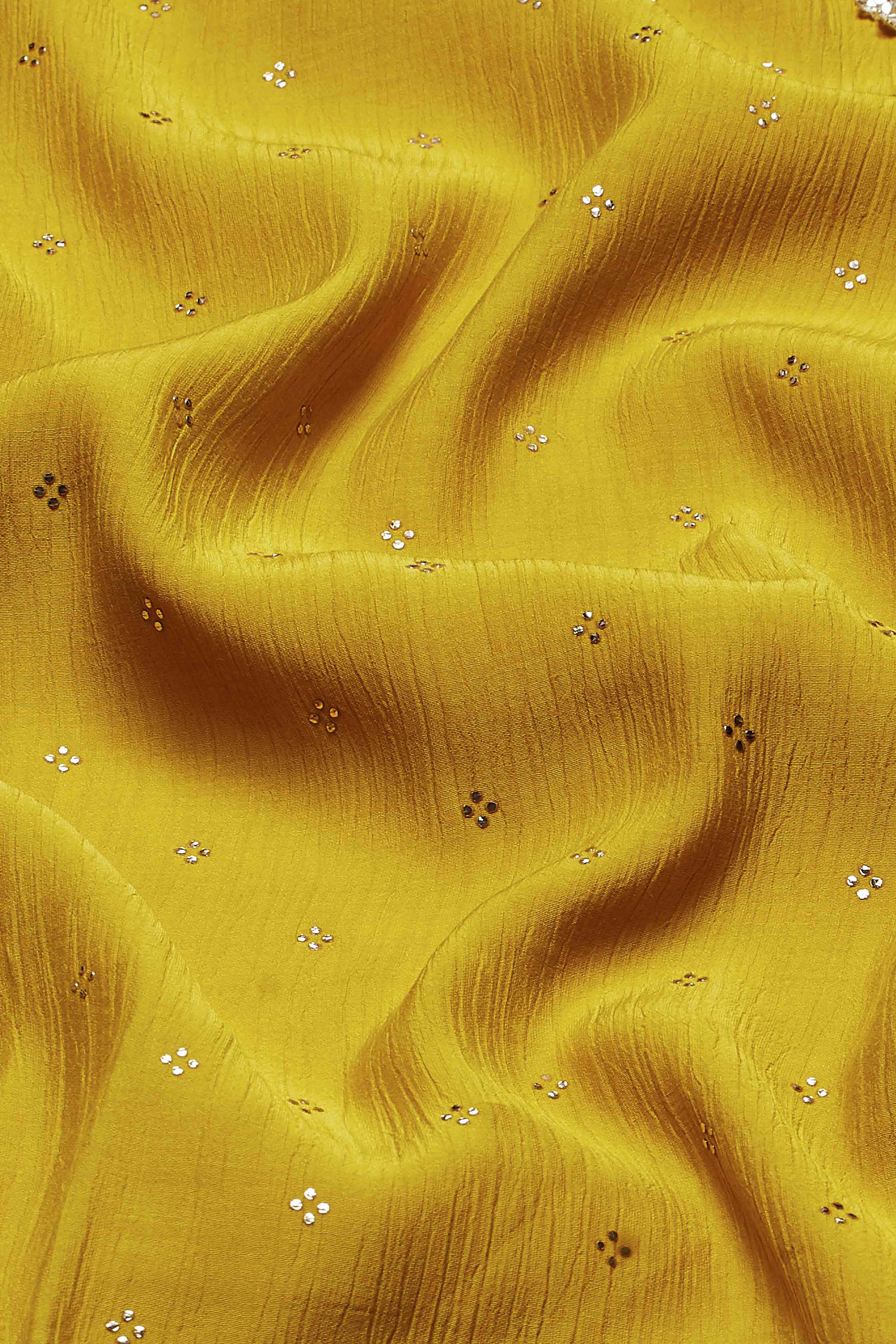 Yellow Viscose Blend Straight Suit Set image number 3
