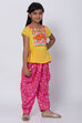 Yellow Cotton Straight Kurta Salwar Suit Set image number 3