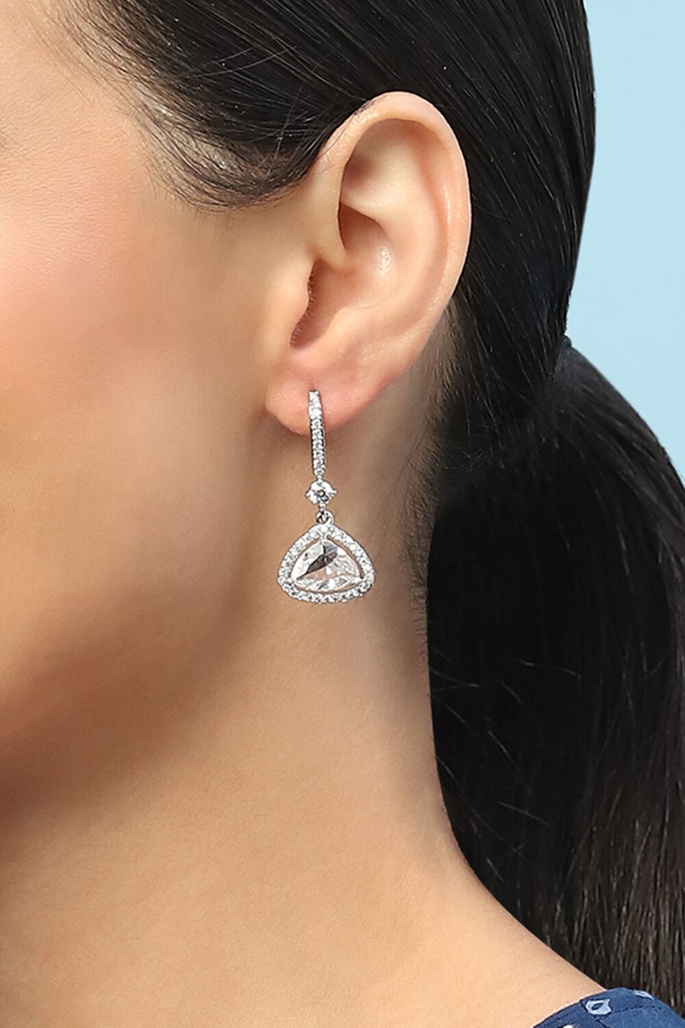 White Brass Earrings image number 1