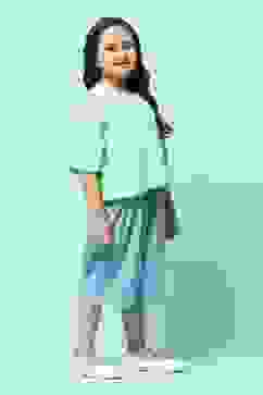 Turquoise Cotton Straight Printed Kurta Set image number 5