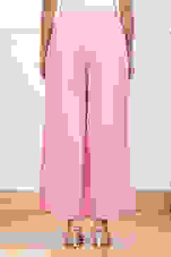 Pink Viscose Solid Straight Palazzo image number 5