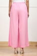 Navy Blue Viscose Solid Straight Palazzos image number 5