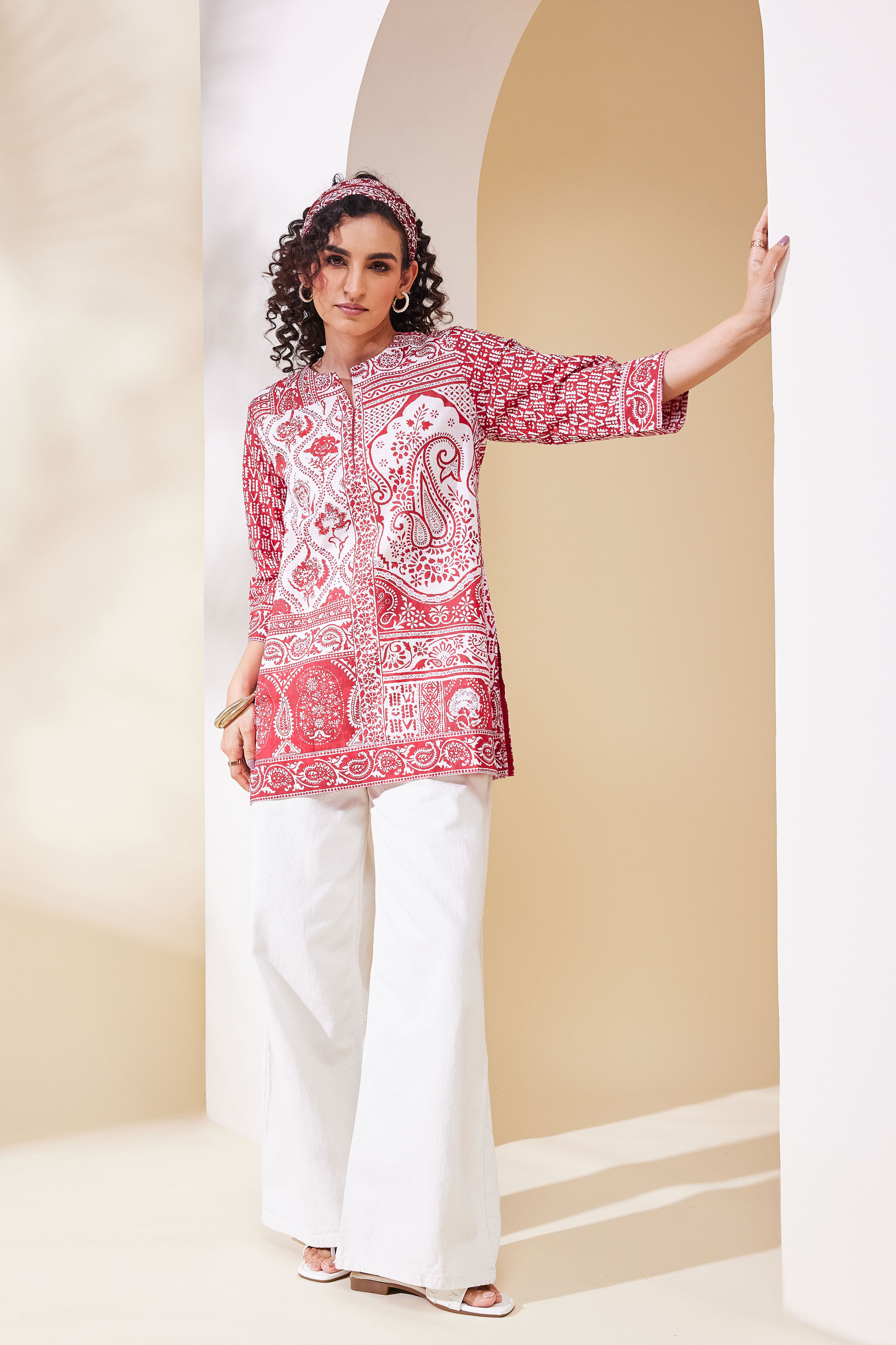 Indigo Cotton Straight Kurta image number 5