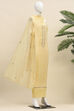 Blue Cotton Unstitched Suit Set image number 4