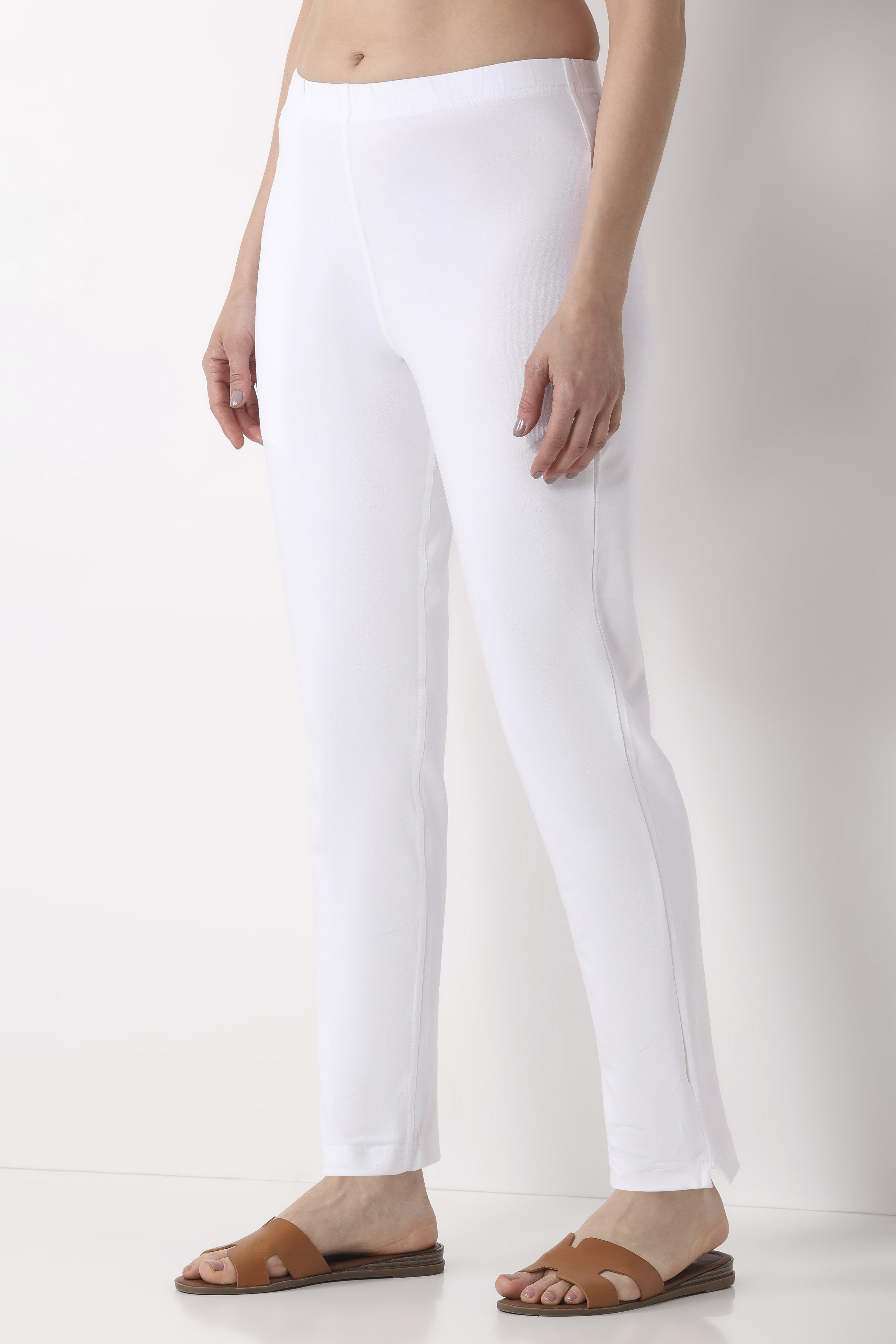 Black Cotton Lycra Fitted Pants image number 2