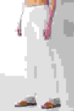 White Cotton Lycra Fitted Pants image number 2