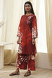 Rust Cotton Floral Straight Kurta Set image number 3