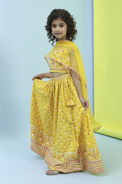 Yellow Cotton Lehenga Set image number 3