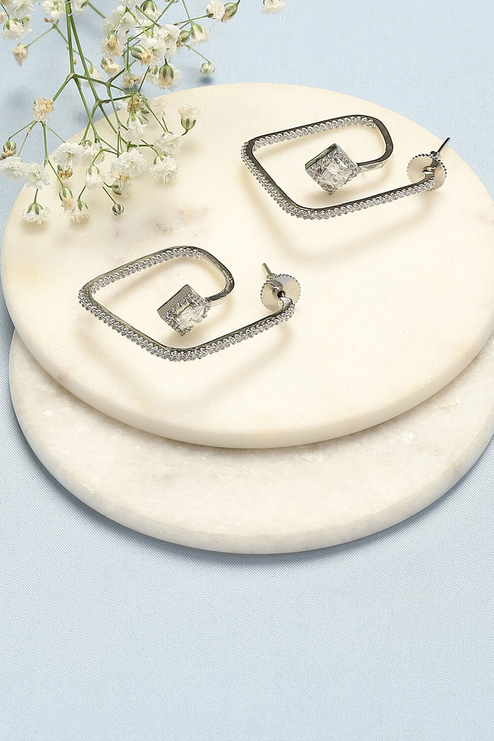 White Brass Earrings image number 0