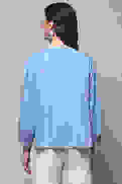 Powder Blue Rayon Straight Kurti image number 3