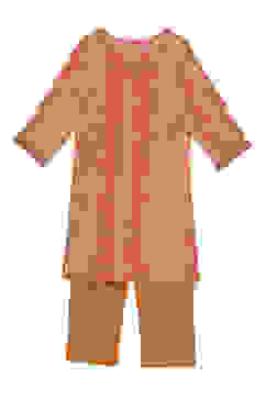 Mustard Polyester A-Line Printed Kurta Set image number 1