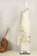 Off White Chanderi Hand Painted Unstitched Suit Set image number 4
