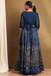 Blue Printed Fusion Lehenga Set image number 4