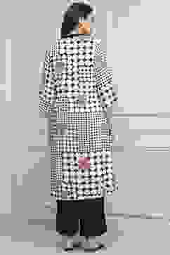 Black and White Printed Straight Suit Set image number 4