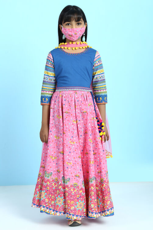 Pink Cotton Lehenga Set image number 2