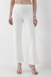 Beige Viscose Blend Flared Pants image number 4
