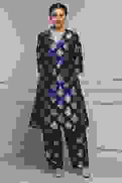 Purple Art Silk Printed Straight Co-ord Set image number 6