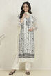 White-Black Georgette Printed Unstitched Suit Set image number 1
