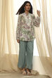 Pastel Green Floral Printed Short Kurta image number 0