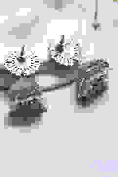 Pink Grey Brass Jhumka image number 2