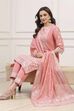 Sea Green Cotton Straight Kurta Pants Suit Set image number 0