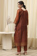 Blue Chanderi Printed Embroidered Unstitched Suit Set image number 6