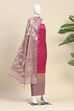 Black Cotton Printed Embroidered Unstitched Suit Set image number 4