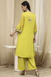 Lime Green Embroidered Straight Suit Set image number 4