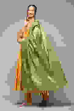 Mustard Poly Viscose Anarkali Kurta Churidar Suit Set image number 5