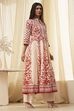 White and Black Cotton Printed Anarkali Kurta Set image number 5