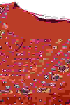 Red Rayon Flared Printed Kurta image number 1