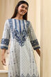 Blue Cotton Printed Straight Kurta image number 6