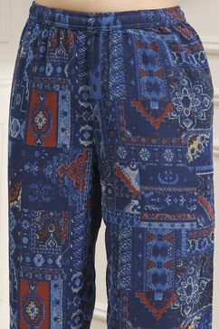 Blue Asymmetric Printed Co-ord Set image number 2