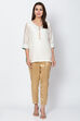 Gold Cotton Blend Yarndyed Pant image number 4