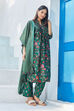 Green Poly Cotton Layered Kurta Narrow Palazzo Suit Set image number 0