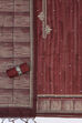 Wine Silk Blend Printed Unstitched Suit Set image number 2