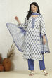 Orange Cotton Printed Embroidered Unstitched Suit Set image number 1