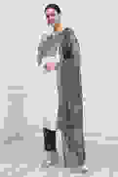 Off White Cotton Blend Schiffli Unstitched Suit Set image number 4