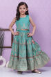 Green Art Silk Flared Lehenga image number 6