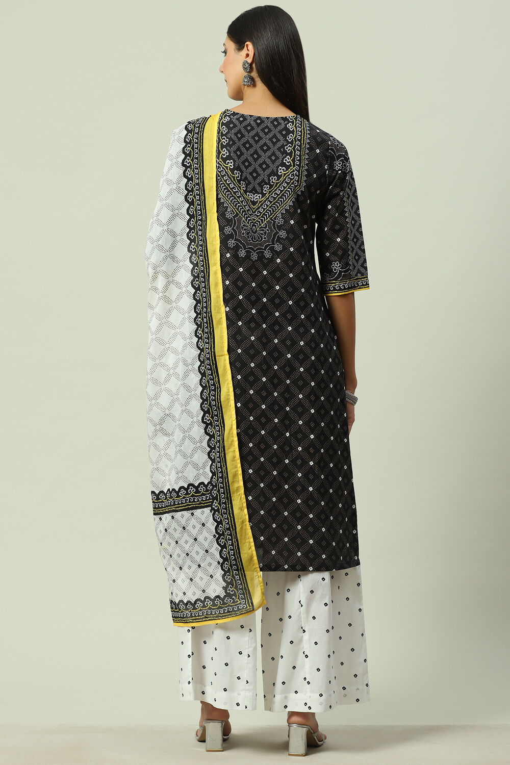 Blue Cotton Straight Kurta Flared Palazzo Suit Set image number 4