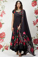 Rohit Bal Beige Cotton Silk Flared Printed Suit Set image number 4