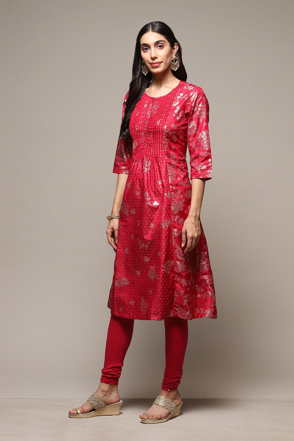 Fuschia Art Silk Flared 2 Piece Set image number 3