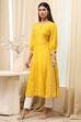 Pink Modal Blend A-Line Printed Kurta image number 2