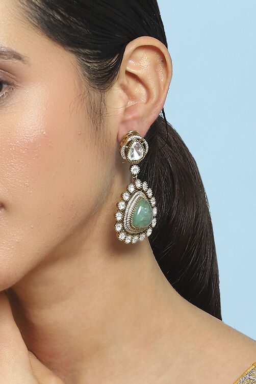 Mint Green Brass Drop & Danglers image number 1