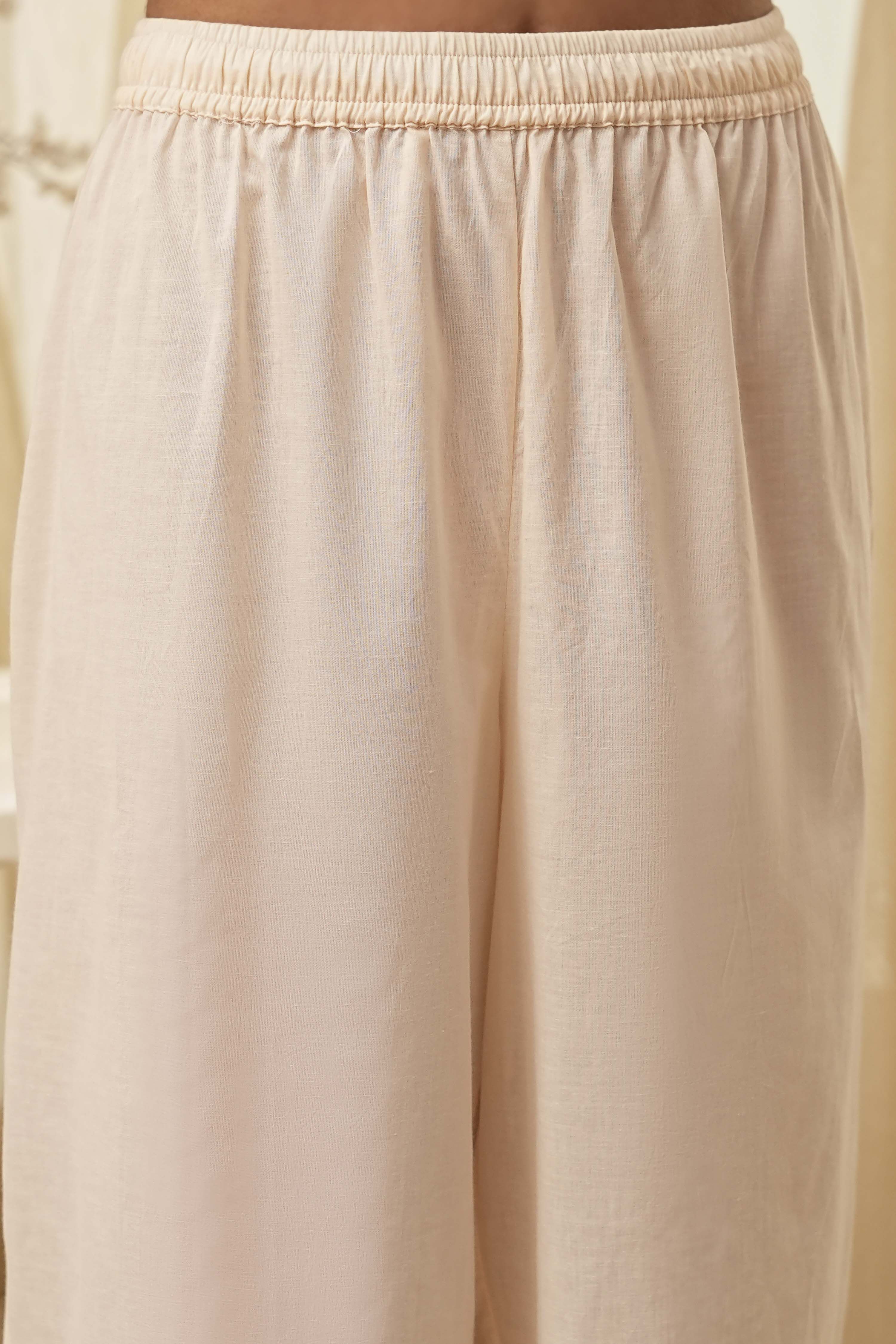 White and Black Cotton Printed Anarkali Kurta Set image number 2