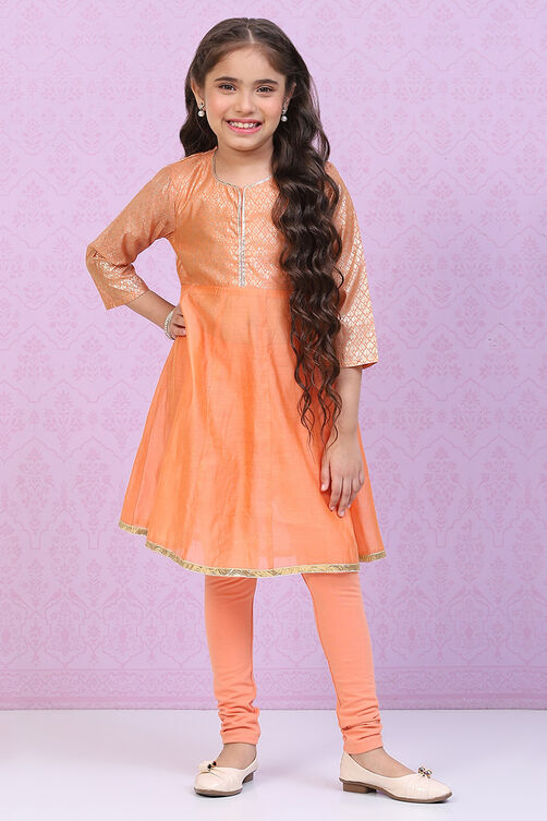 Blue Art Silk Straight Printed Kurta Set image number 0